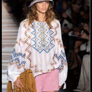 BCBG RUNWAY "KALISTA" embroidery Bohemian blouse dress